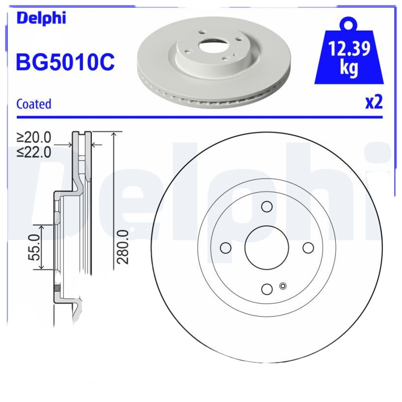 DELPHI Brzdový kotúč BG5010C