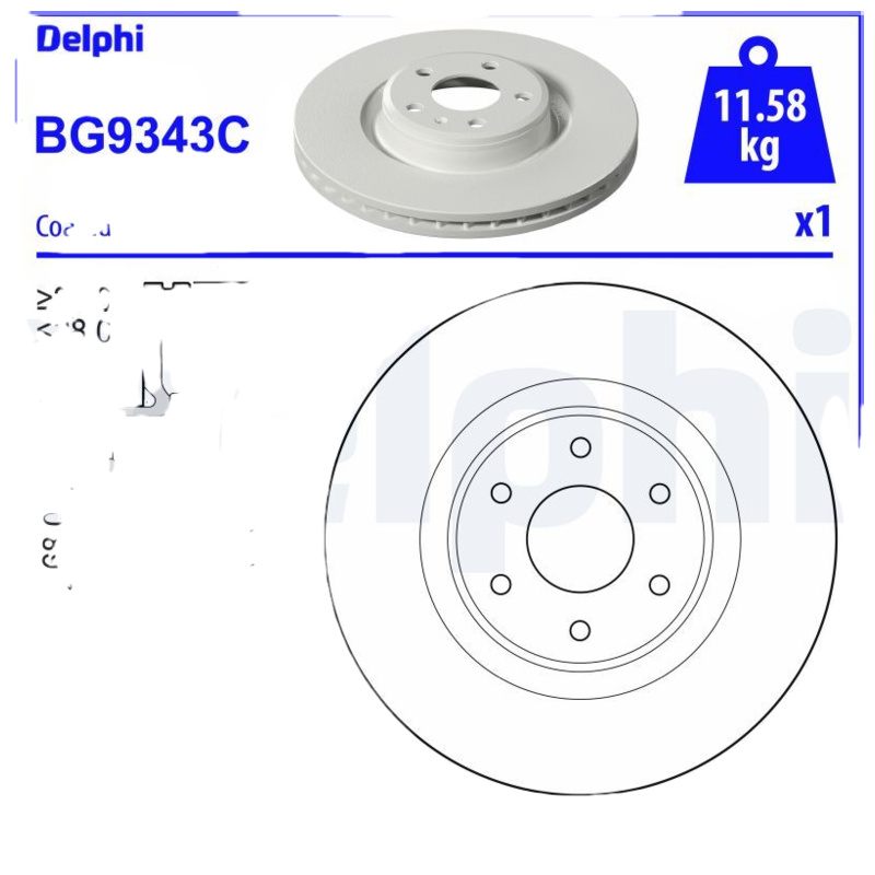 DELPHI Brzdový kotúč BG9343C