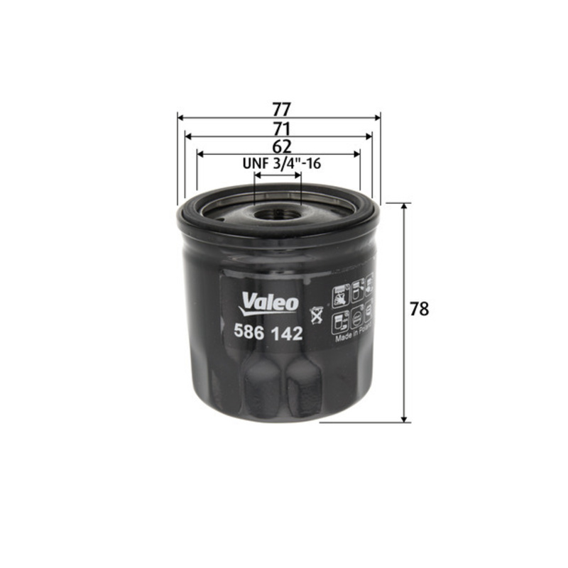 VALEO Olejový filter 586142