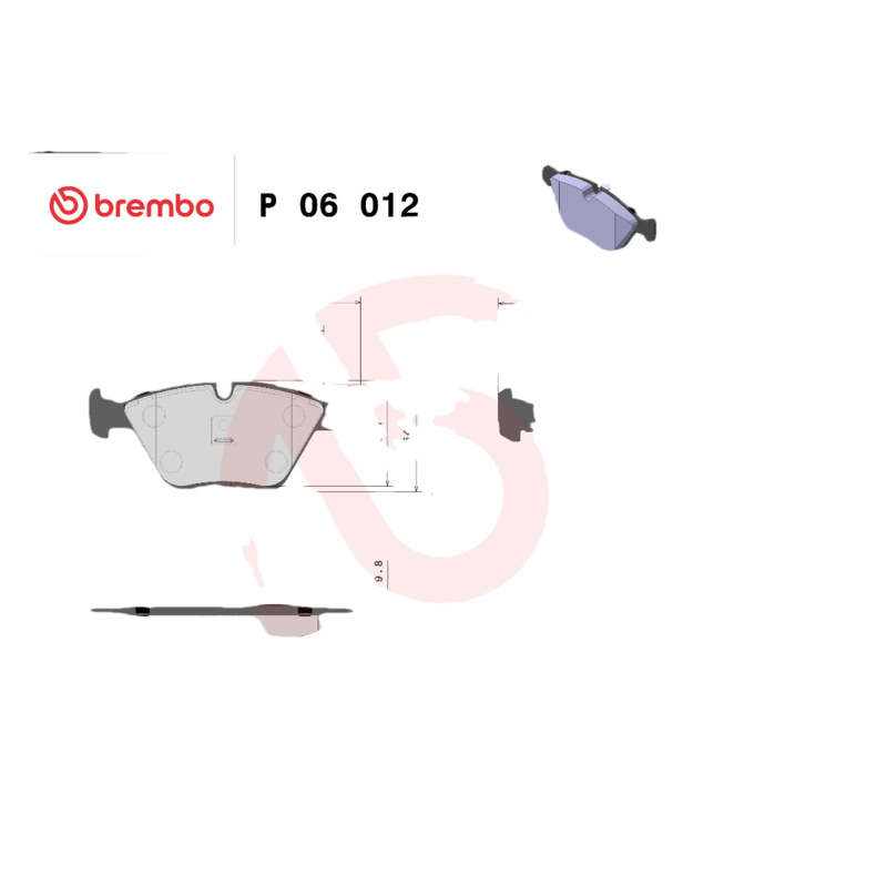 BREMBO Sada brzdových platničiek kotúčovej brzdy P06012