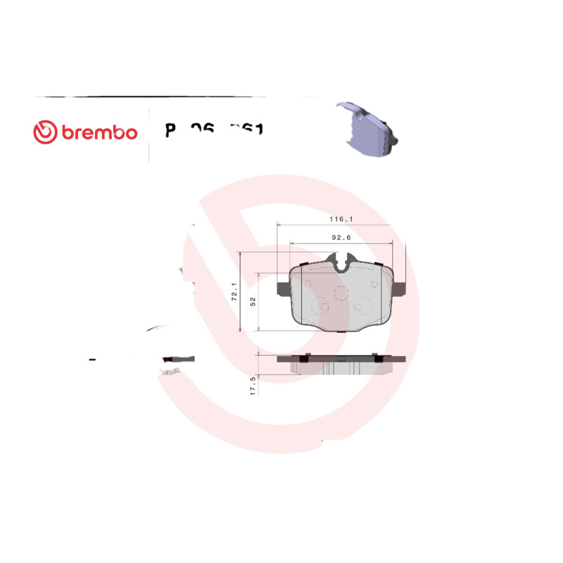 BREMBO Sada brzdových platničiek kotúčovej brzdy P06061