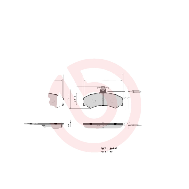 BREMBO Sada brzdových platničiek kotúčovej brzdy P23022
