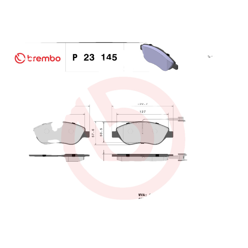 BREMBO Sada brzdových platničiek kotúčovej brzdy P23145