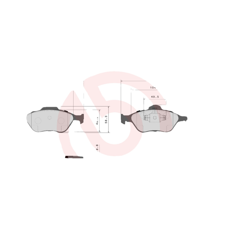 BREMBO Sada brzdových platničiek kotúčovej brzdy P24055