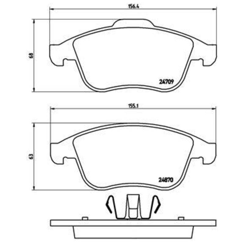 BREMBO Sada brzdových platničiek kotúčovej brzdy P68045