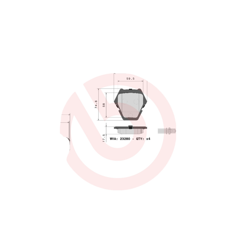 BREMBO Sada brzdových platničiek kotúčovej brzdy P85067