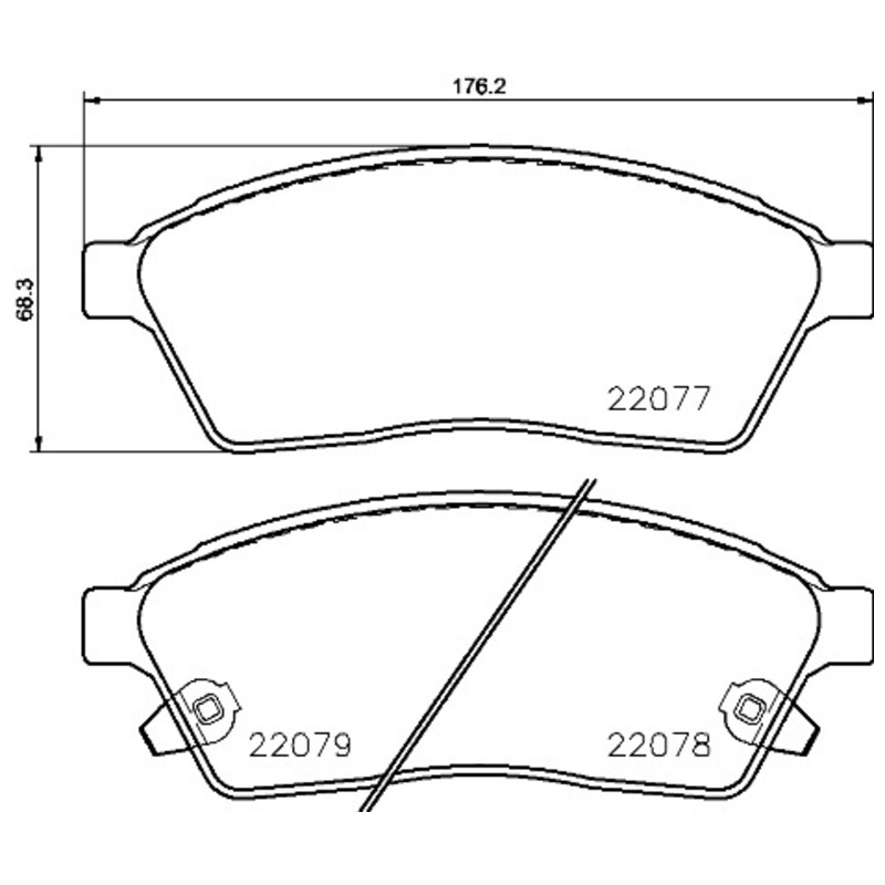 BREMBO Sada brzdových platničiek kotúčovej brzdy P09009