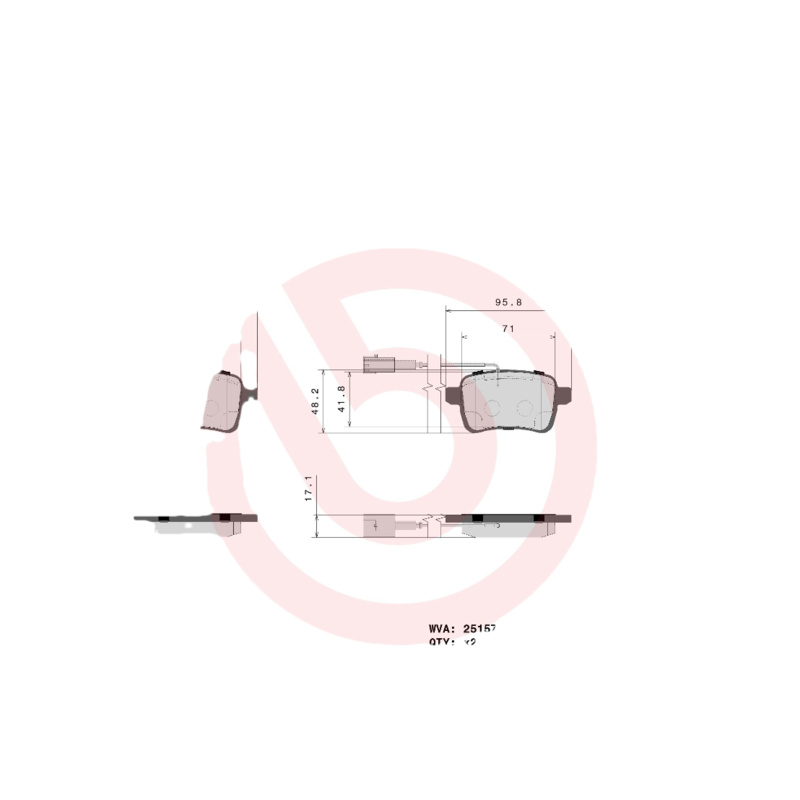BREMBO Sada brzdových platničiek kotúčovej brzdy P23133X
