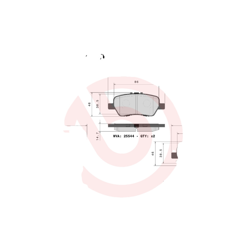 BREMBO Sada brzdových platničiek kotúčovej brzdy P28094