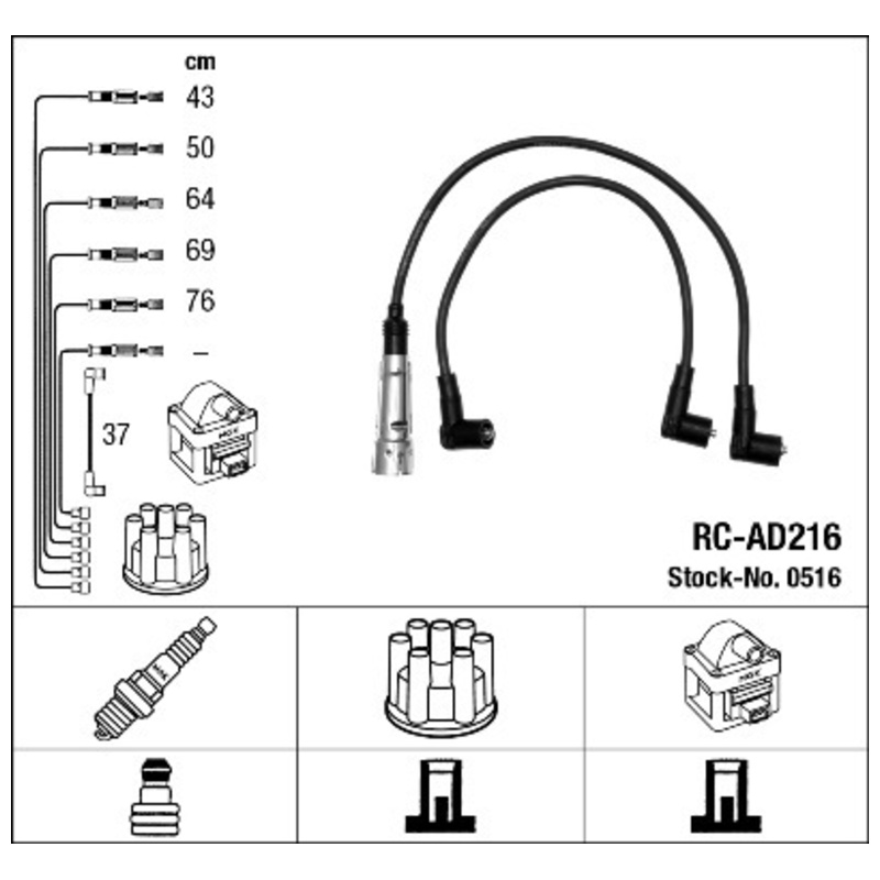 NGK Sada zapaľovacích káblov 0516