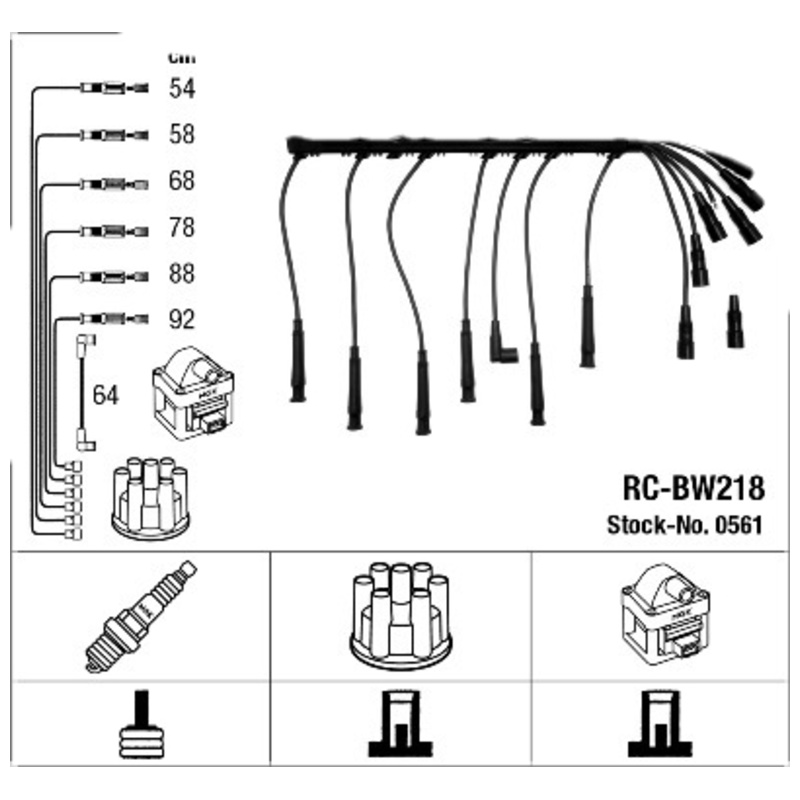 NGK Sada zapaľovacích káblov 0561