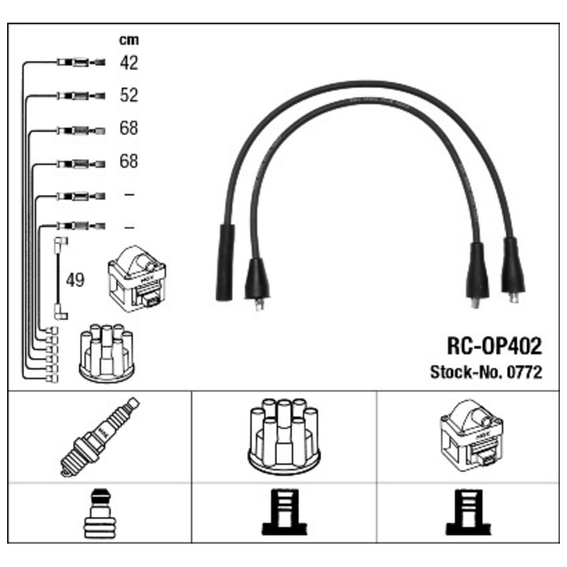 NGK Sada zapaľovacích káblov 0772