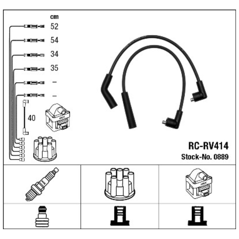 NGK Sada zapaľovacích káblov 0889