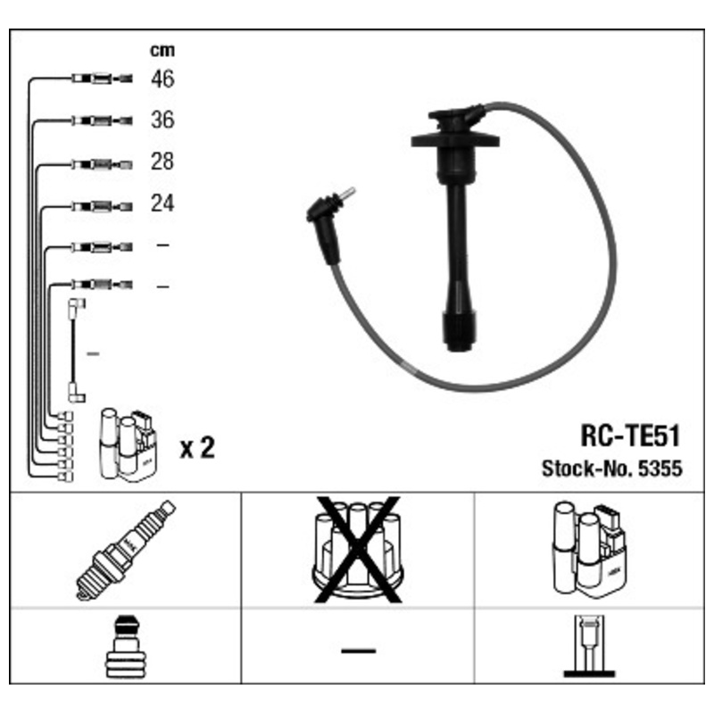 NGK Sada zapaľovacích káblov 5355