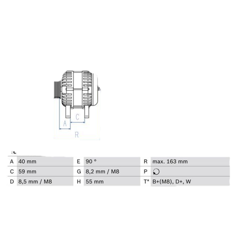 BOSCH Alternátor 0986038390