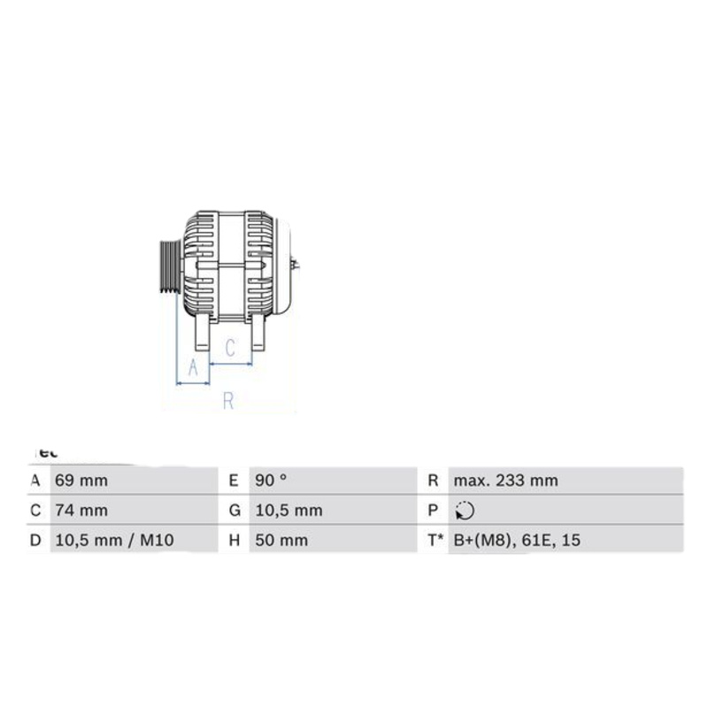 BOSCH Alternátor 0986040390