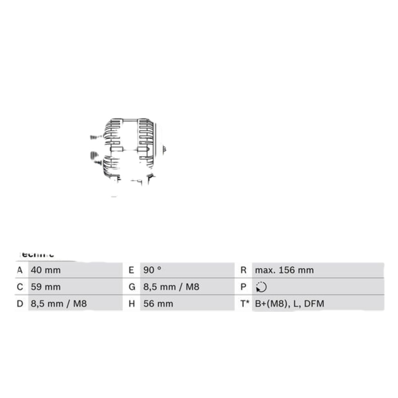 BOSCH Alternátor 0986041500