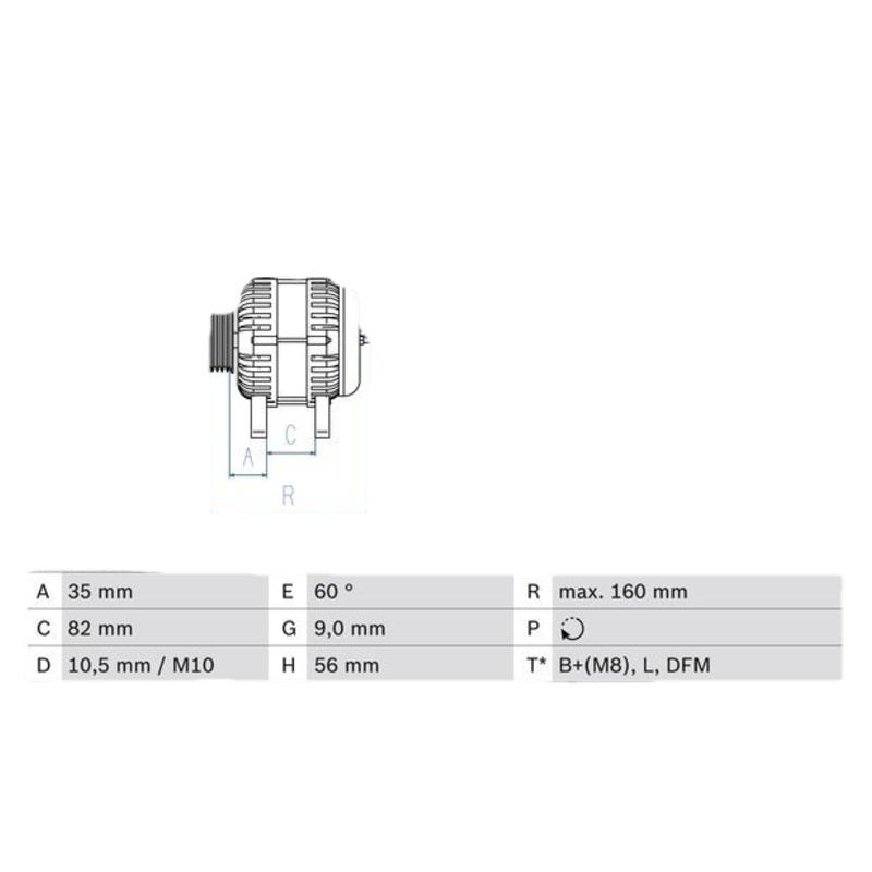 BOSCH Alternátor 0986044300