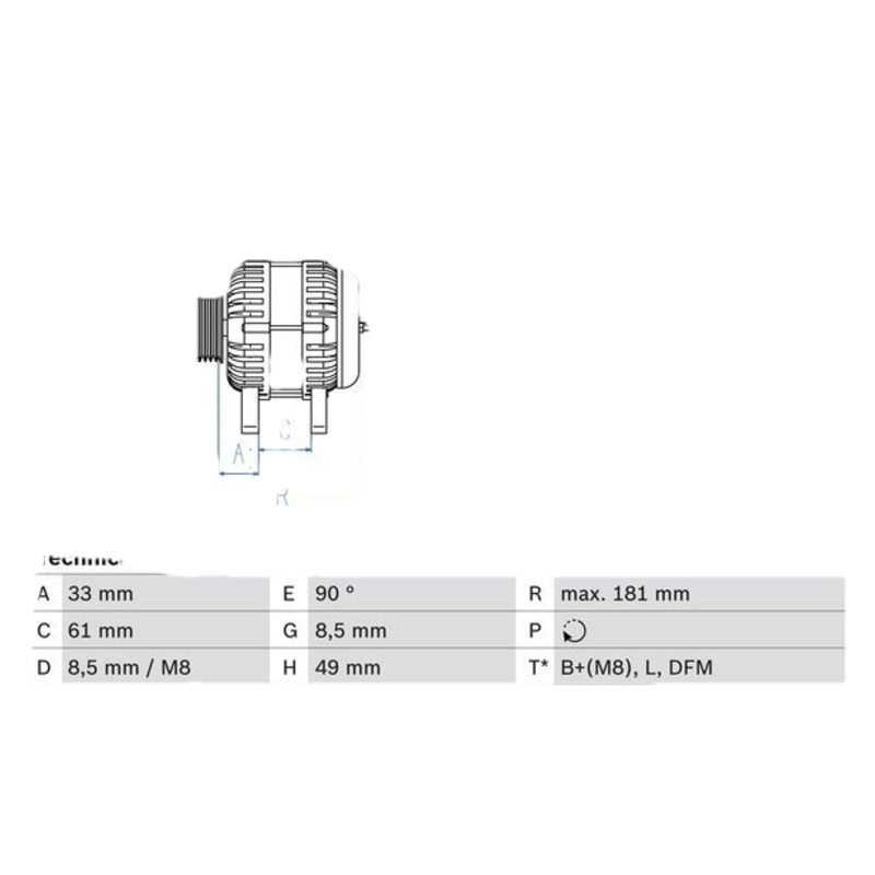 BOSCH Alternátor 0986080420