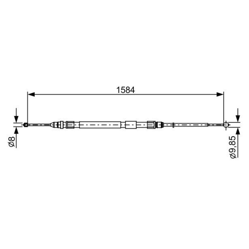 BOSCH Ťažné lanko parkovacej brzdy 1987482491