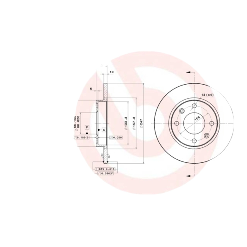 BREMBO Brzdový kotúč 08298510