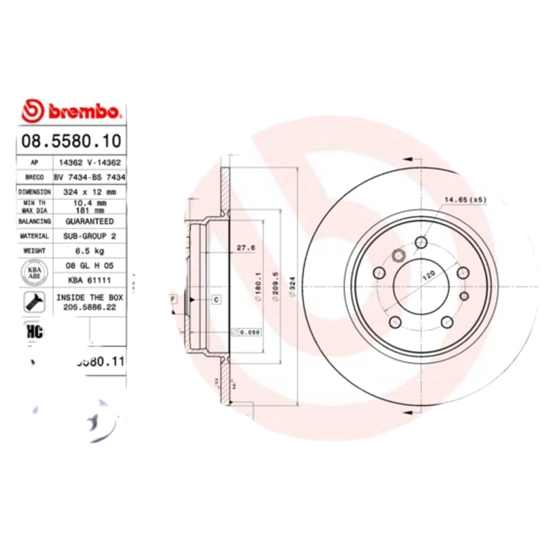 BREMBO Brzdový kotúč 08558011