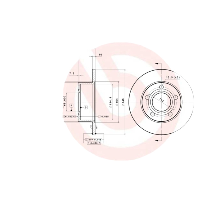 BREMBO Brzdový kotúč 08574311