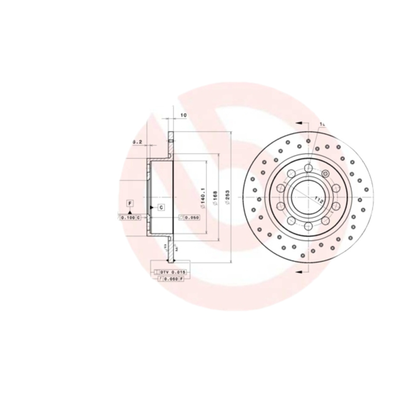 BREMBO Brzdový kotúč 0895021X