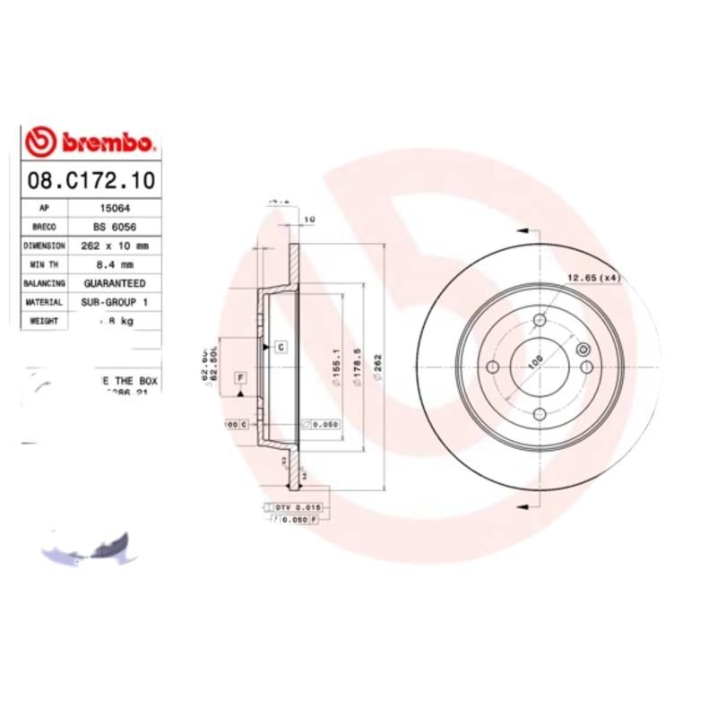 BREMBO Brzdový kotúč 08C17210