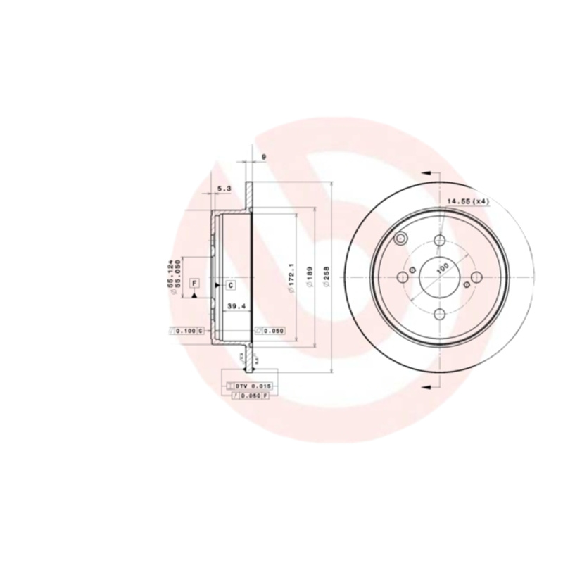 BREMBO Brzdový kotúč 08A33111