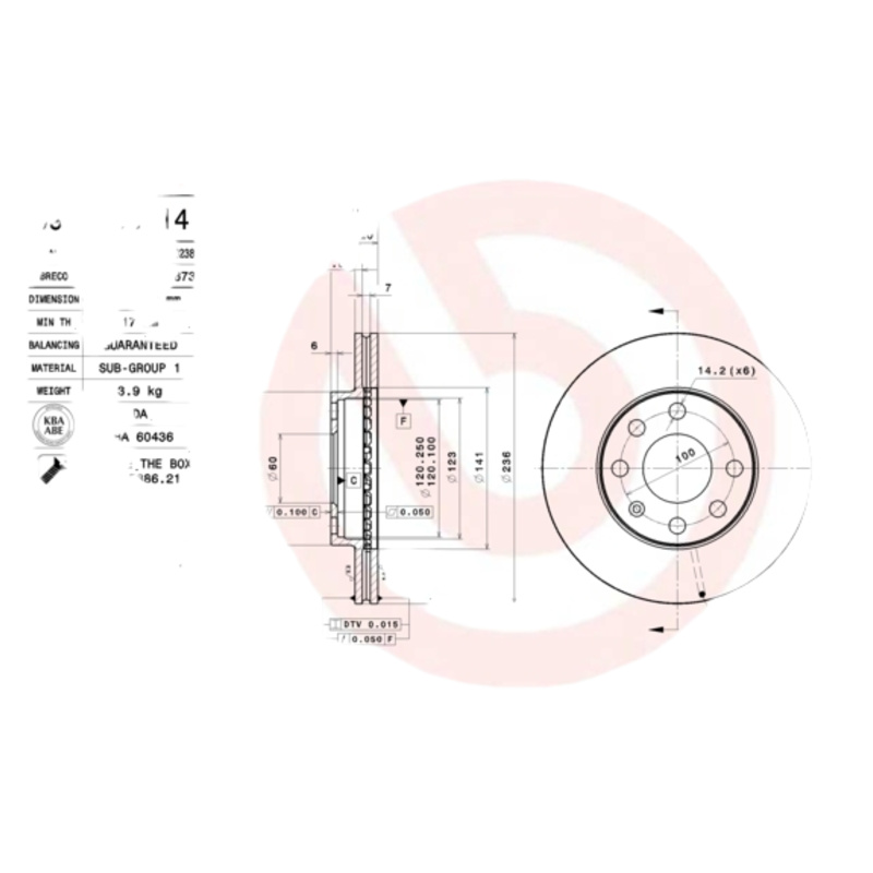 BREMBO Brzdový kotúč 09309011