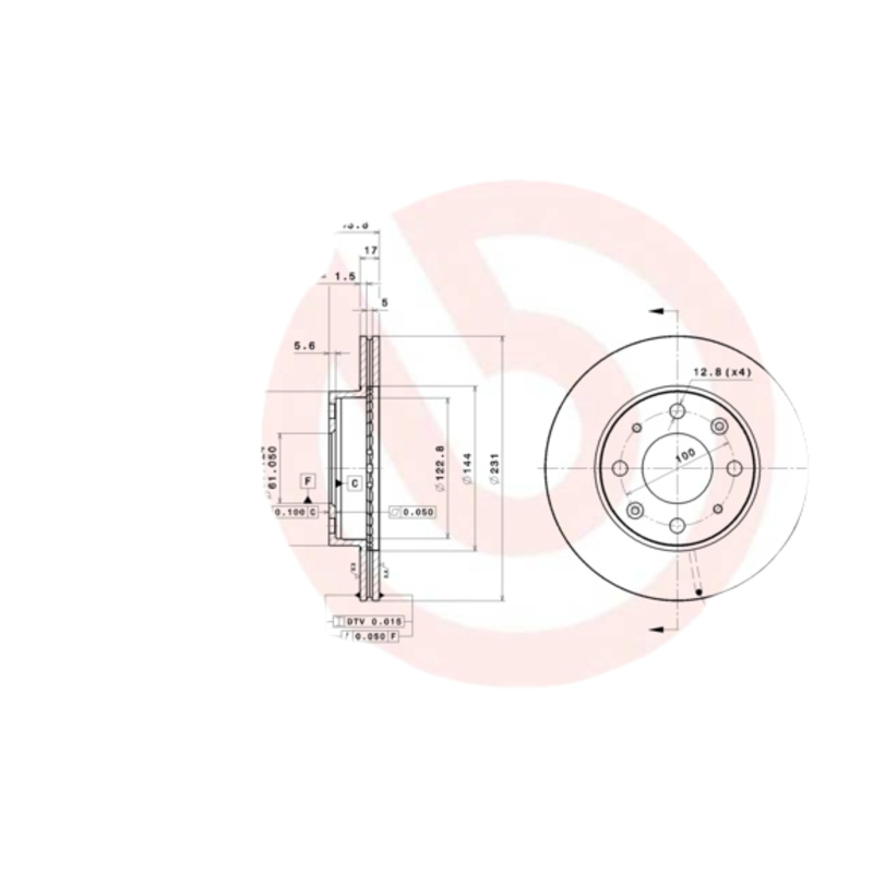 BREMBO Brzdový kotúč 09310210