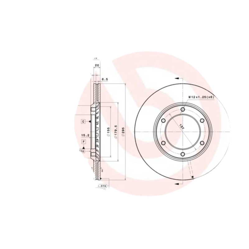 BREMBO Brzdový kotúč 09519410