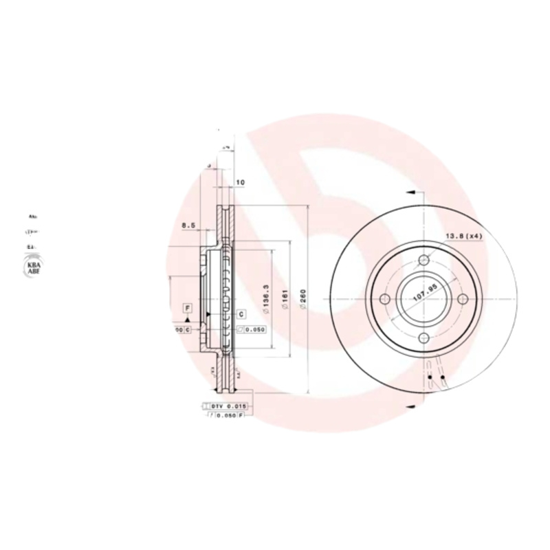 BREMBO Brzdový kotúč 09570714