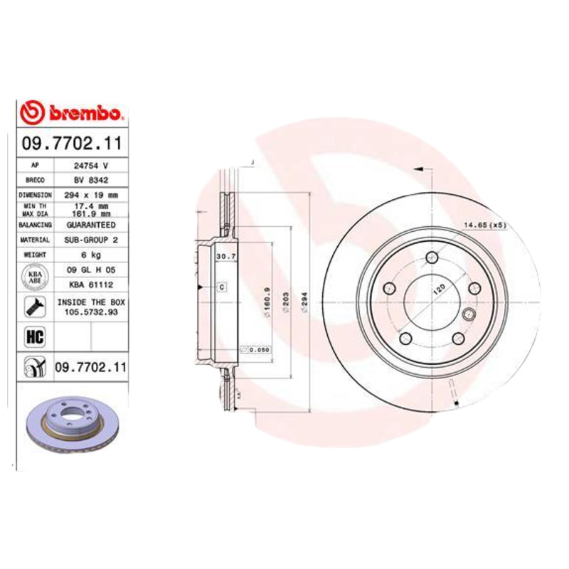 BREMBO Brzdový kotúč 09770211