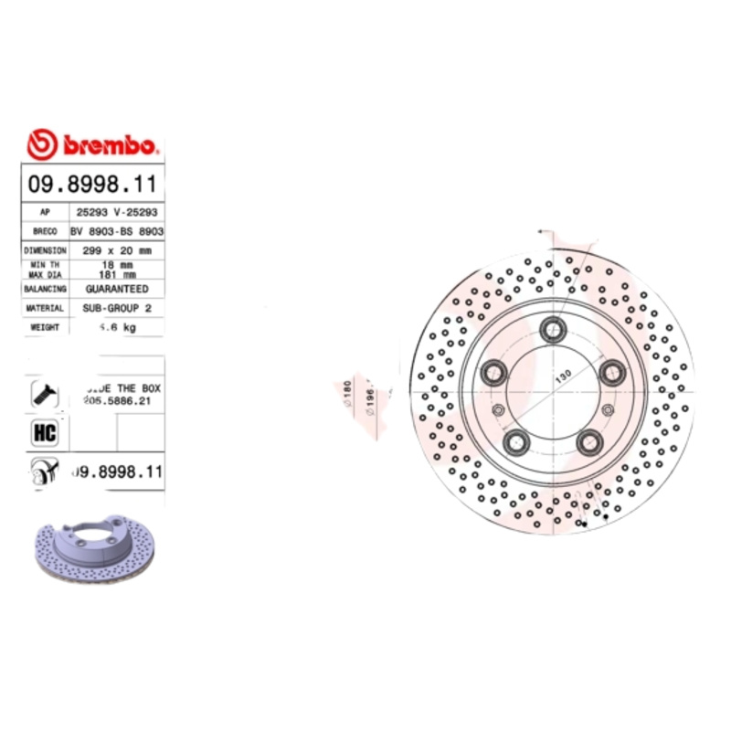 BREMBO Brzdový kotúč 09899811