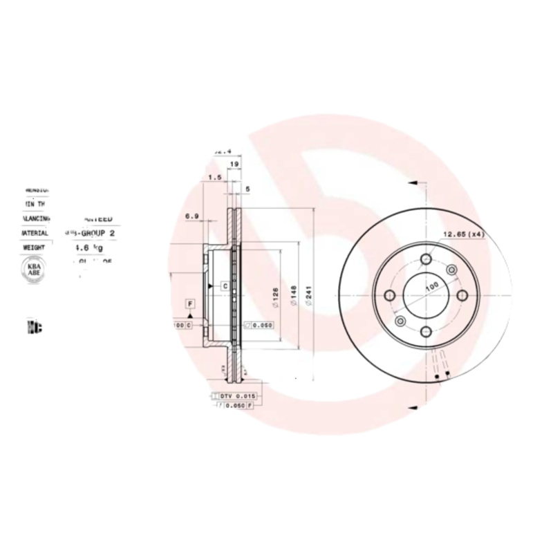 BREMBO Brzdový kotúč 09953720