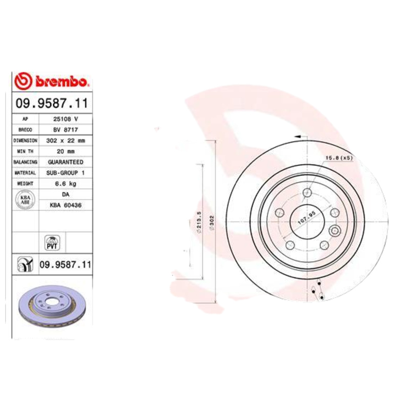 BREMBO Brzdový kotúč 09958711