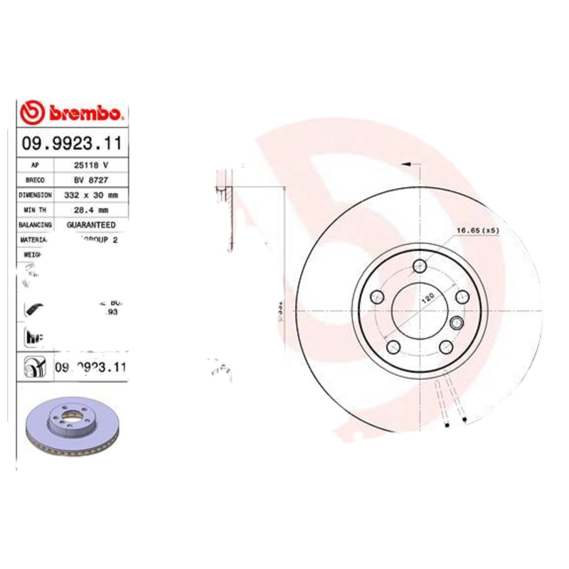 BREMBO Brzdový kotúč 09992311