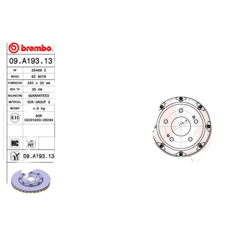 BREMBO Brzdový kotúč 09A19313