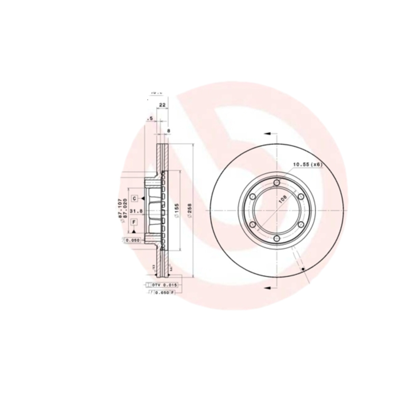 BREMBO Brzdový kotúč 09A24310