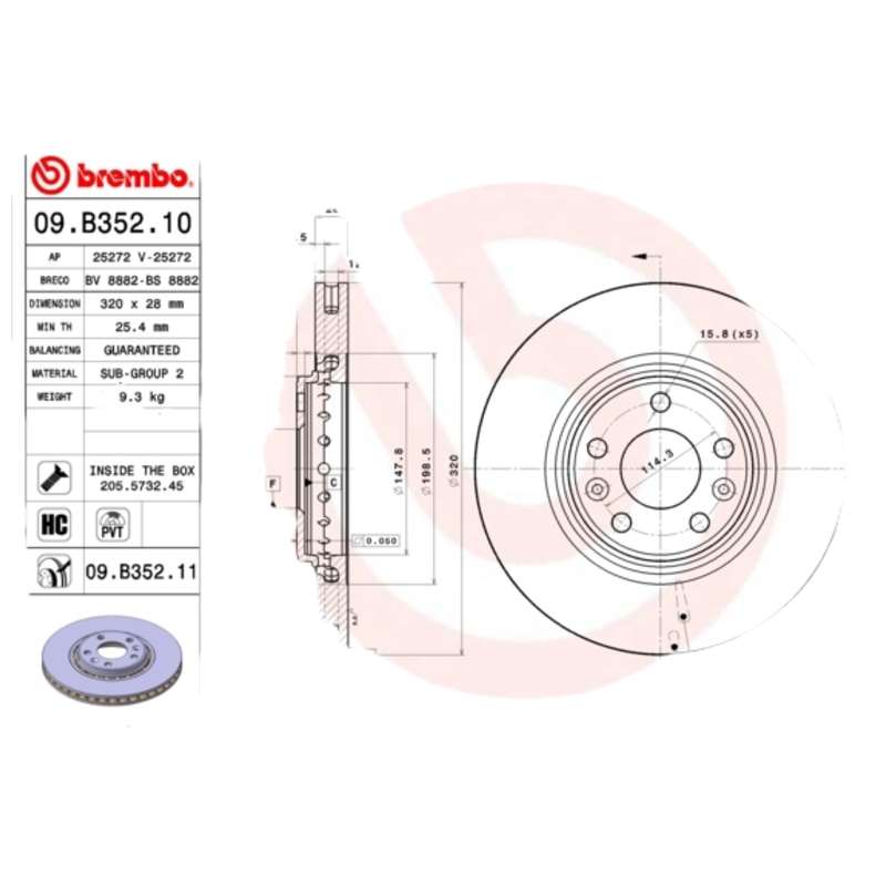 BREMBO Brzdový kotúč 09B35211