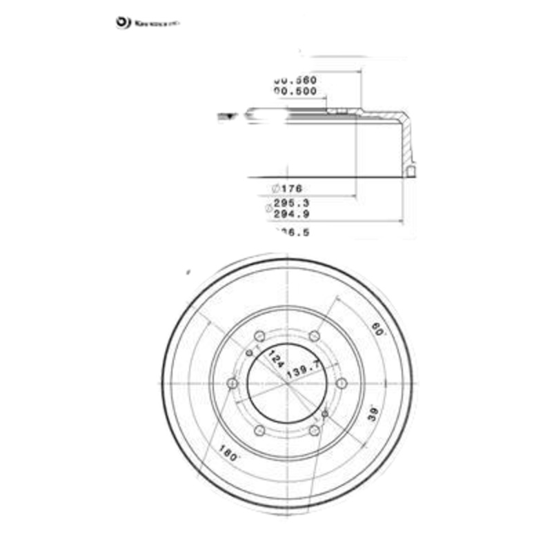 BREMBO Brzdový bubon 14A67610