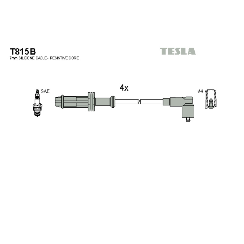 TESLA Sada zapaľovacích káblov T815B