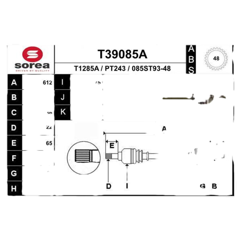 EAI Hnací hriadeľ T39085A