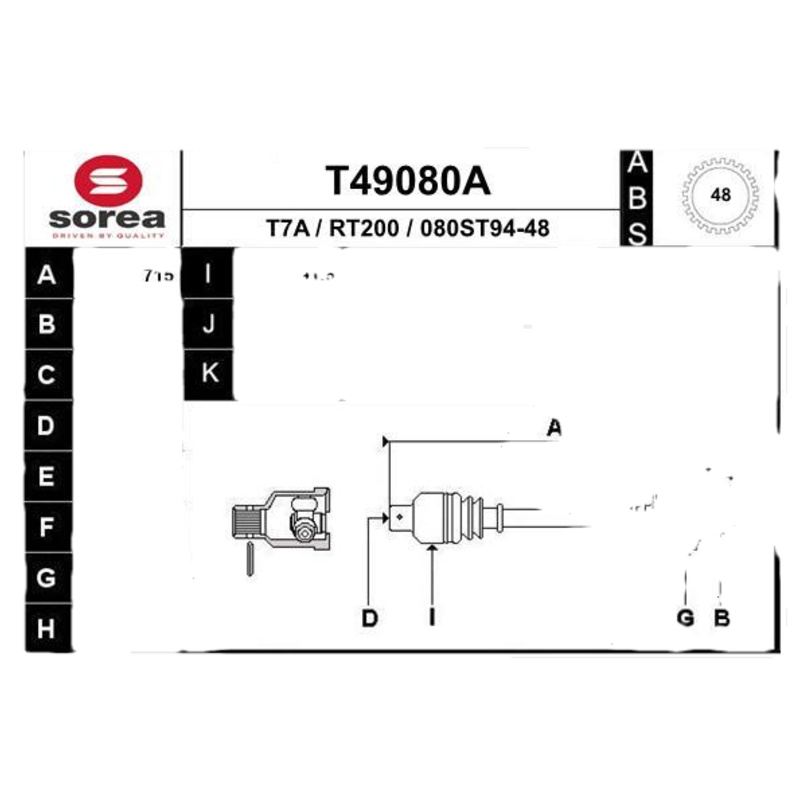 EAI Hnací hriadeľ T49080A