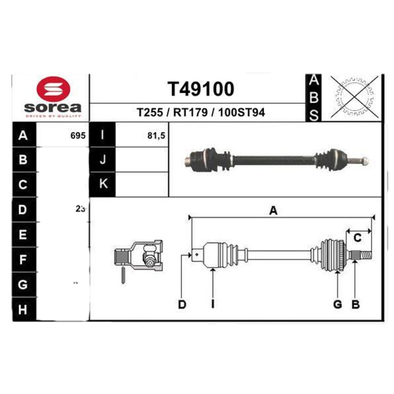 EAI Hnací hriadeľ T49100