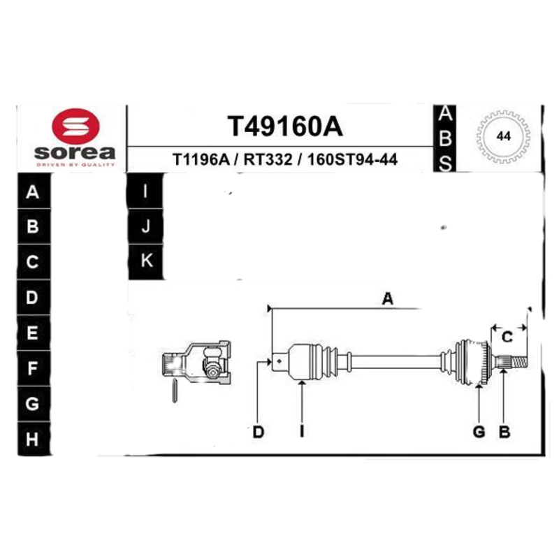 EAI Hnací hriadeľ T49160A