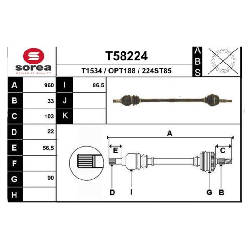 EAI Hnací hriadeľ T58224