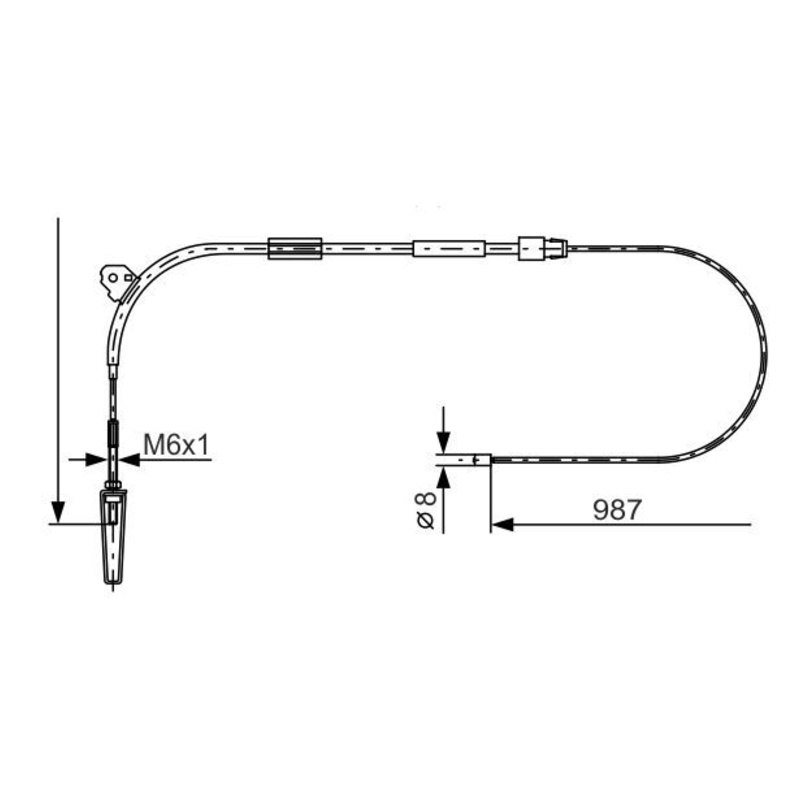 BOSCH Ťažné lanko parkovacej brzdy 1987477960